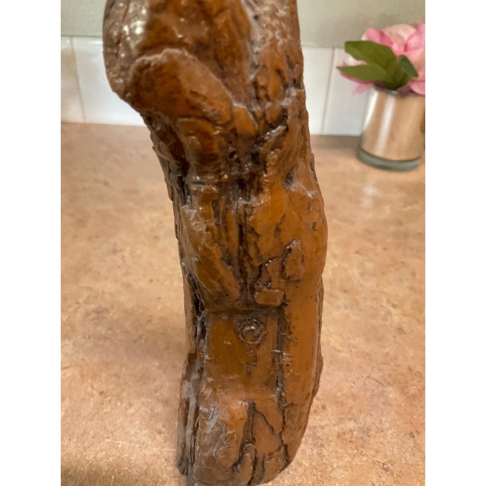 Vintage 1974 Old Man Tree Spirit Wizard Face Wax Candle Brown Folk Art Decor - Picture 9 of 12